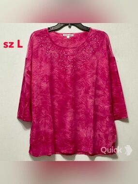 L - NWT Hudson & Harper Embellished Jacquart Top